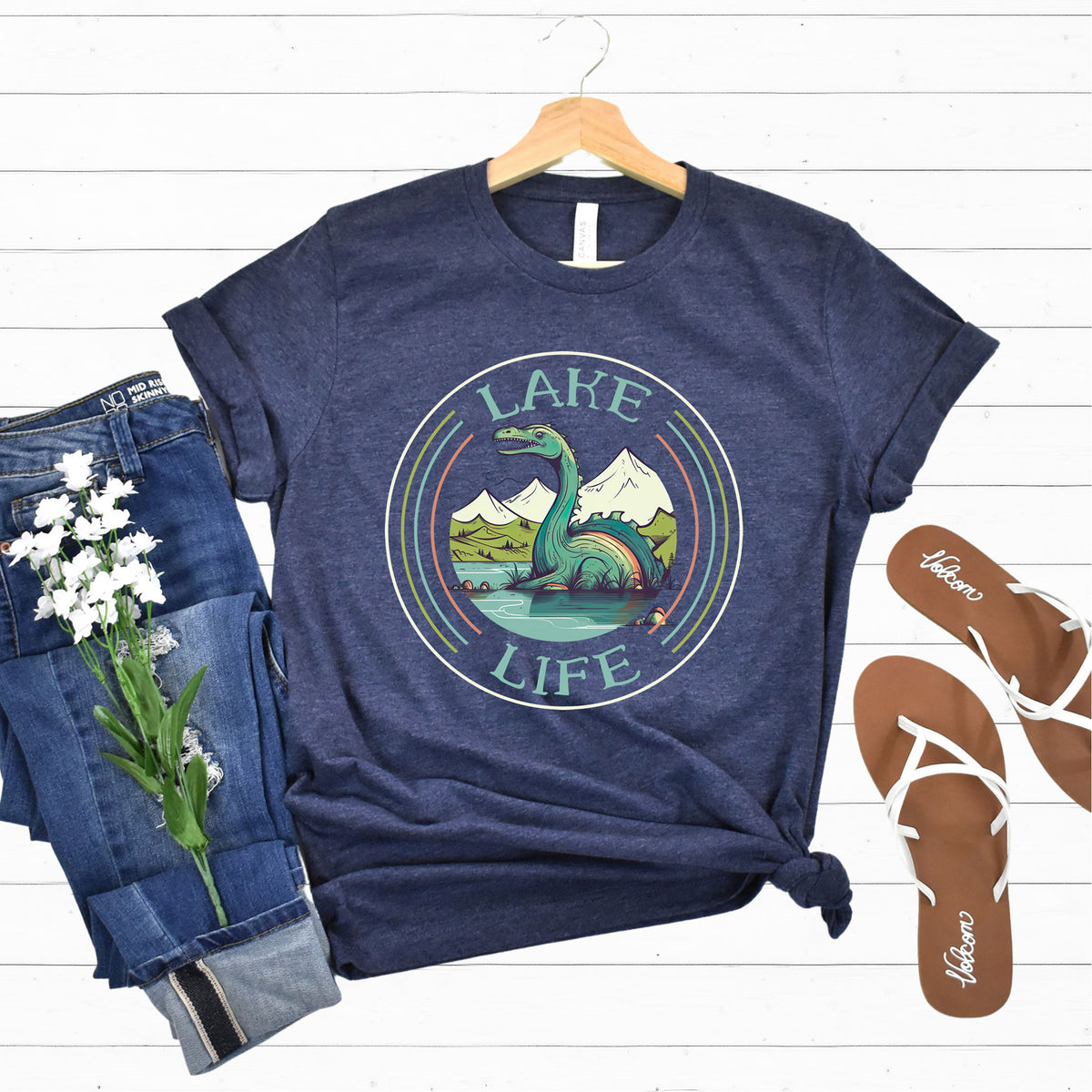 Loch Ness Monster Funny Lake Life Shirt | Lake Vacation Shirt | Lake House Gift | Unisex Jersey T-shirt