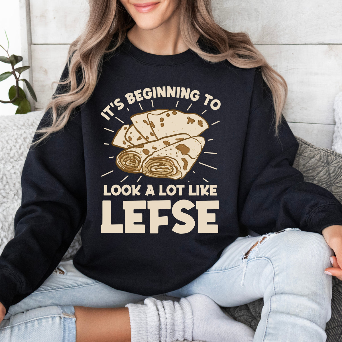 Norwegian Lefse Funny Holiday Baking Shirt | Minnesota Baker Gift | Unisex Crewneck Sweatshirt