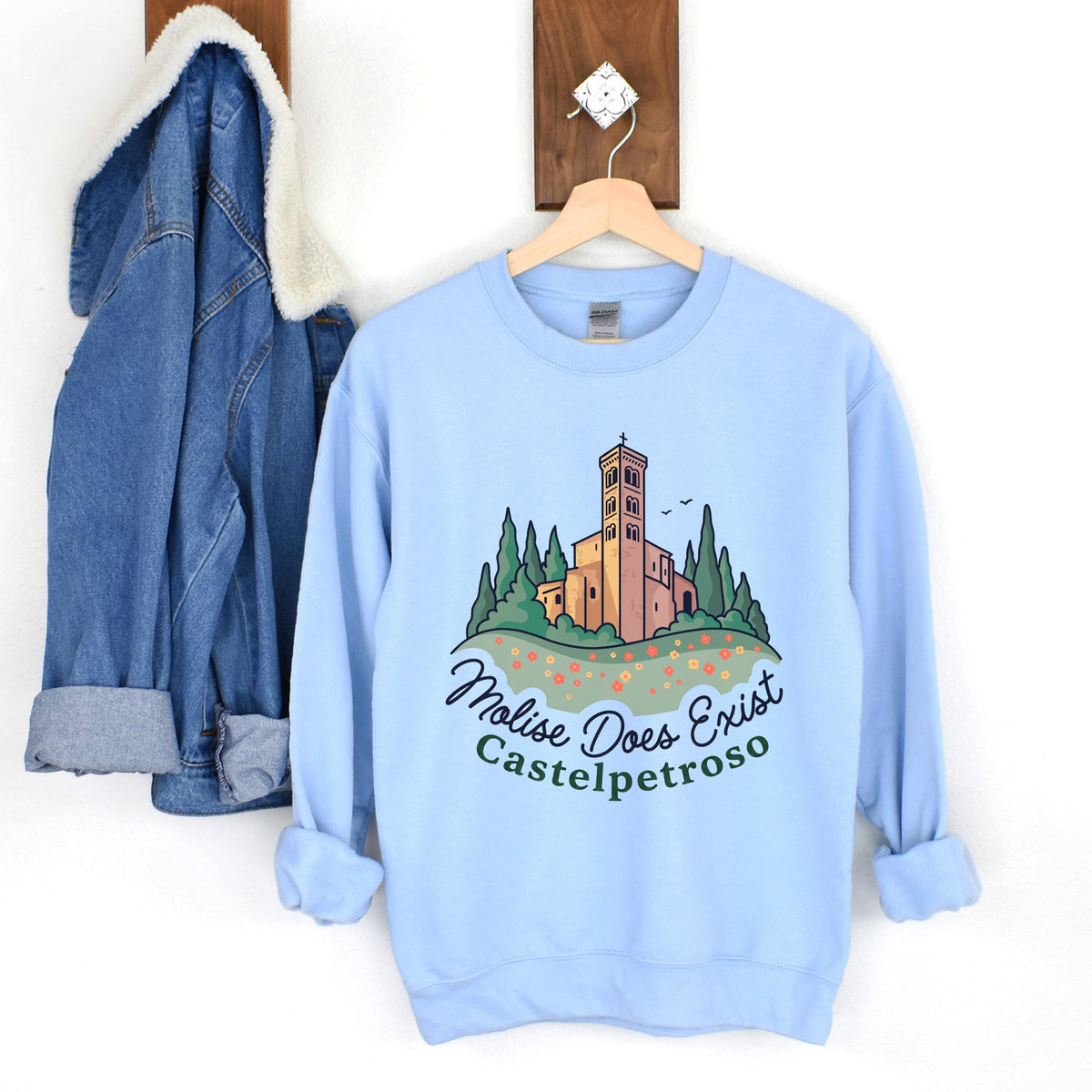 Molise Does Exist | Castelpetroso Italy Shirt | Italy Travel Lover Gift | Unisex Crewneck Sweatshirt