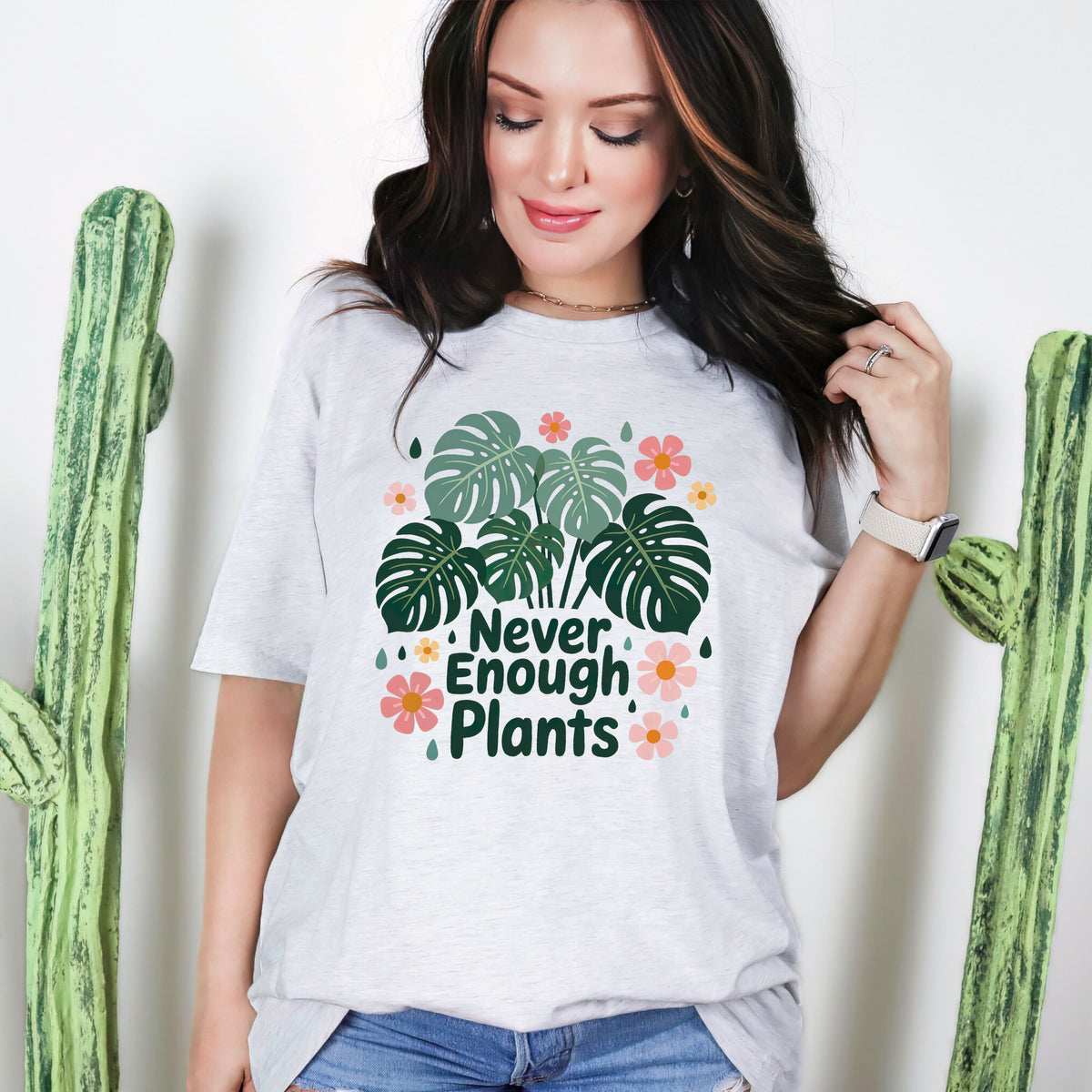 Never Enough Plants Monstera Plant Mom Shirt | Plant Lover Gift | Soft Jersey T-shirt
