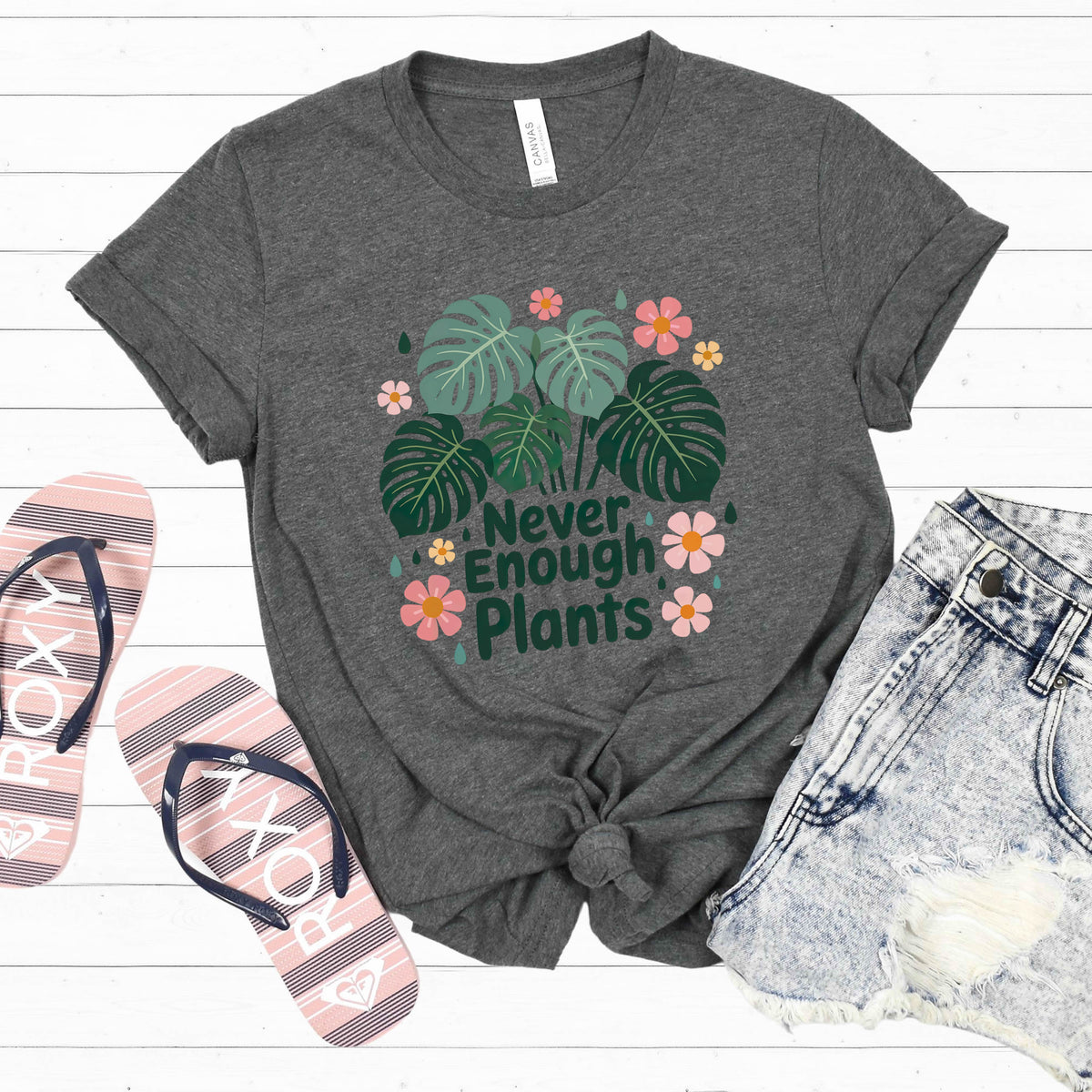 Never Enough Plants Monstera Plant Mom Shirt | Plant Lover Gift | Soft Jersey T-shirt