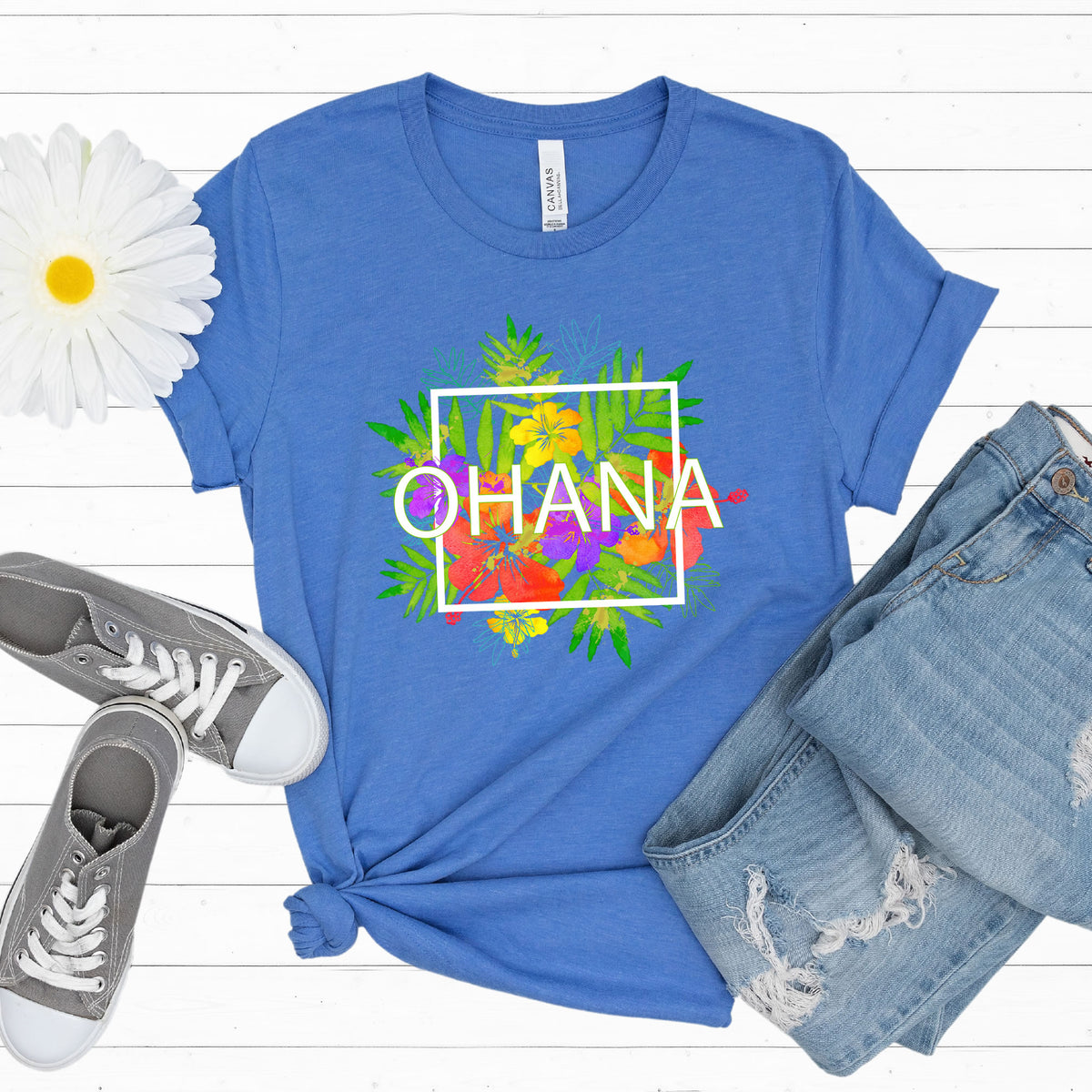 Ohana Means Family Beach Bum Tropical Shirt | Hawaii Life Shirt | Graphic Tees | Unisex Jersey T-shirt