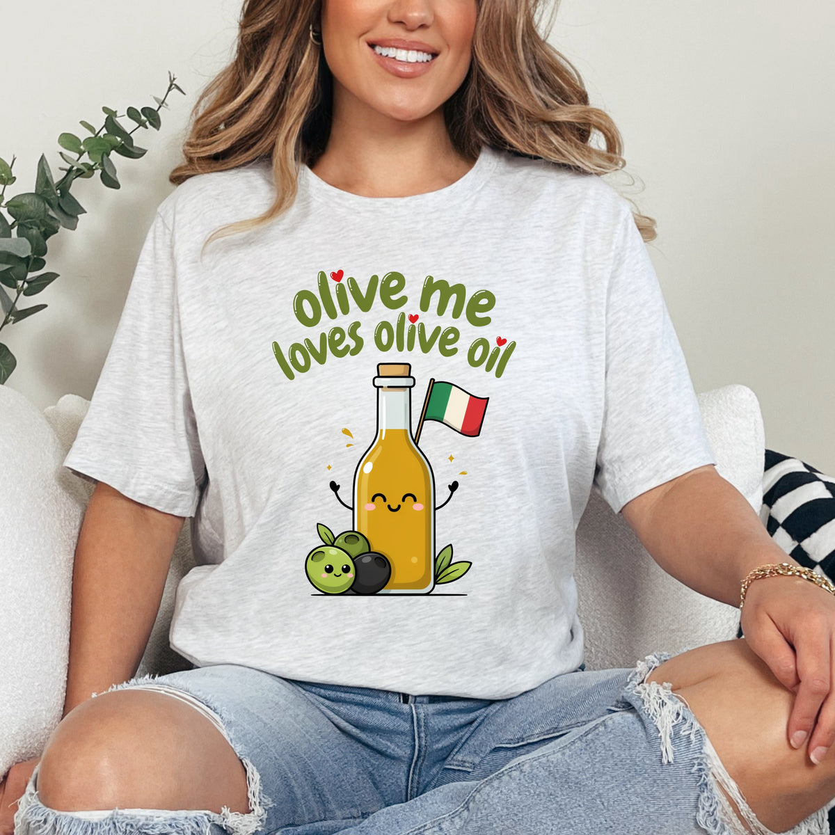 Olive Me Loves Olive Oil Italy Lover Shirt | Funny Italian Gift | Super Soft Unisex Jersey T-shirt