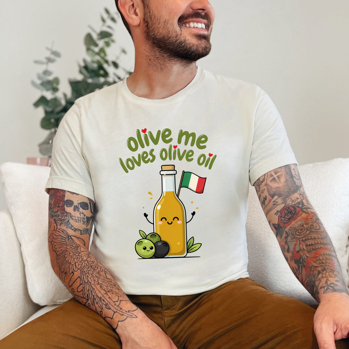 Olive Me Loves Olive Oil Italy Lover Shirt | Funny Italian Gift | Super Soft Unisex Jersey T-shirt