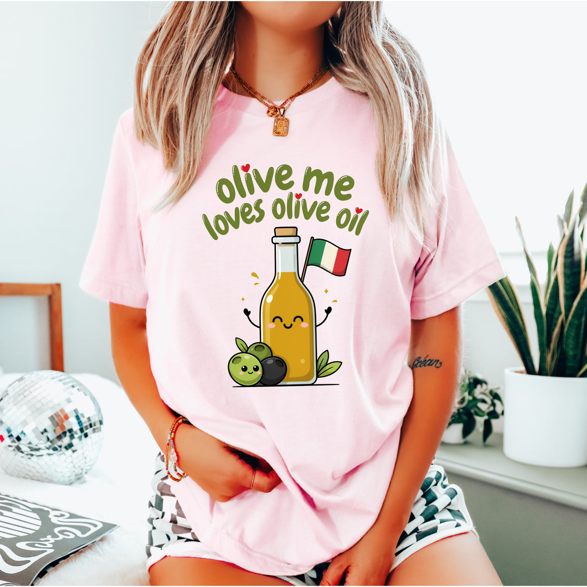 Olive Me Loves Olive Oil Italy Lover Shirt | Funny Italian Gift | Super Soft Unisex Jersey T-shirt