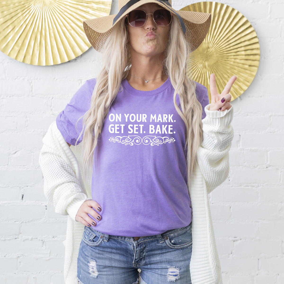 On Your Mark Get Set British Baking Shirt | Heather Team Purple T-shirt