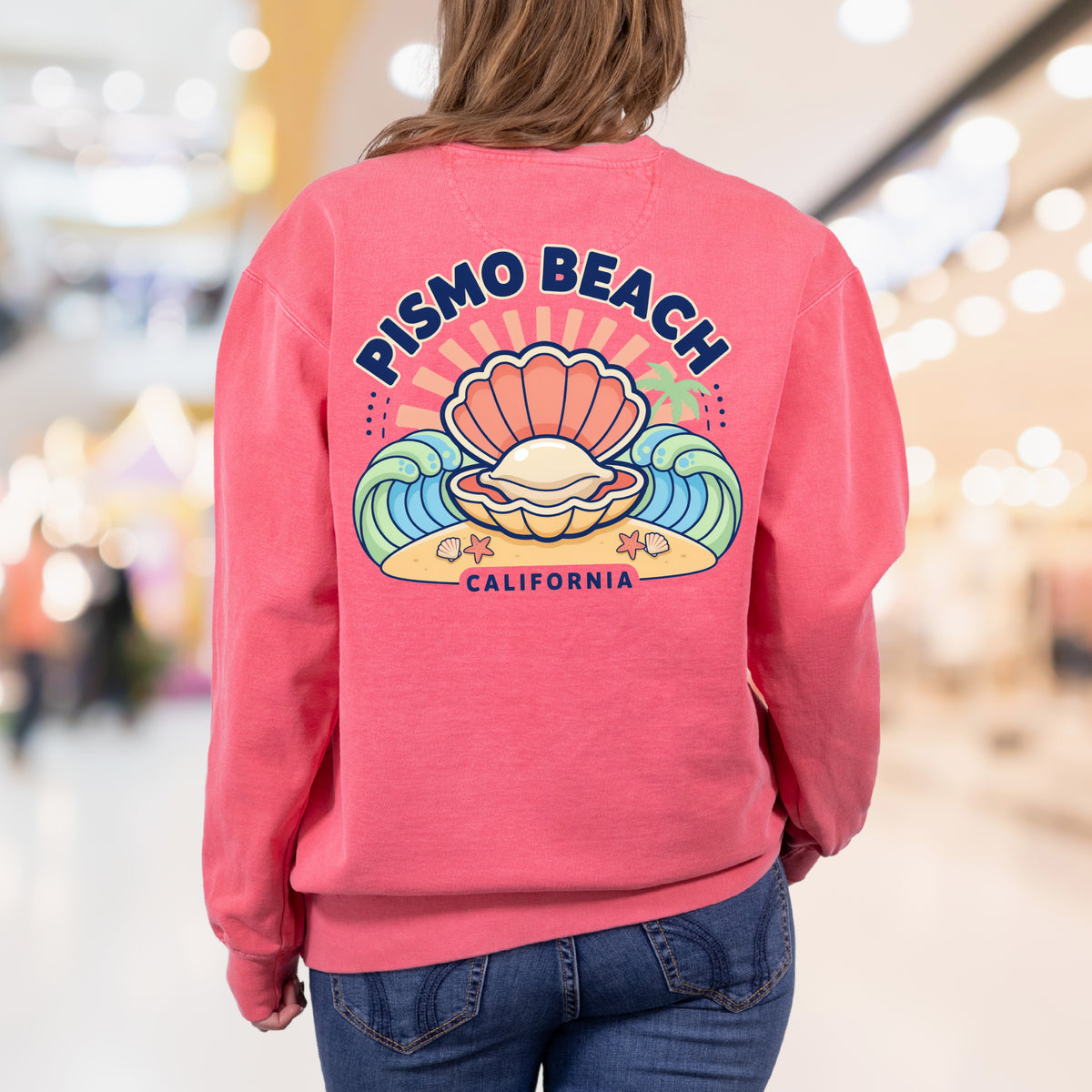 Pismo Beach California Clam Shirt | Coastal Beach Graphic Tee | Beach Bum Gift | Garment-Dyed Sweatshirt