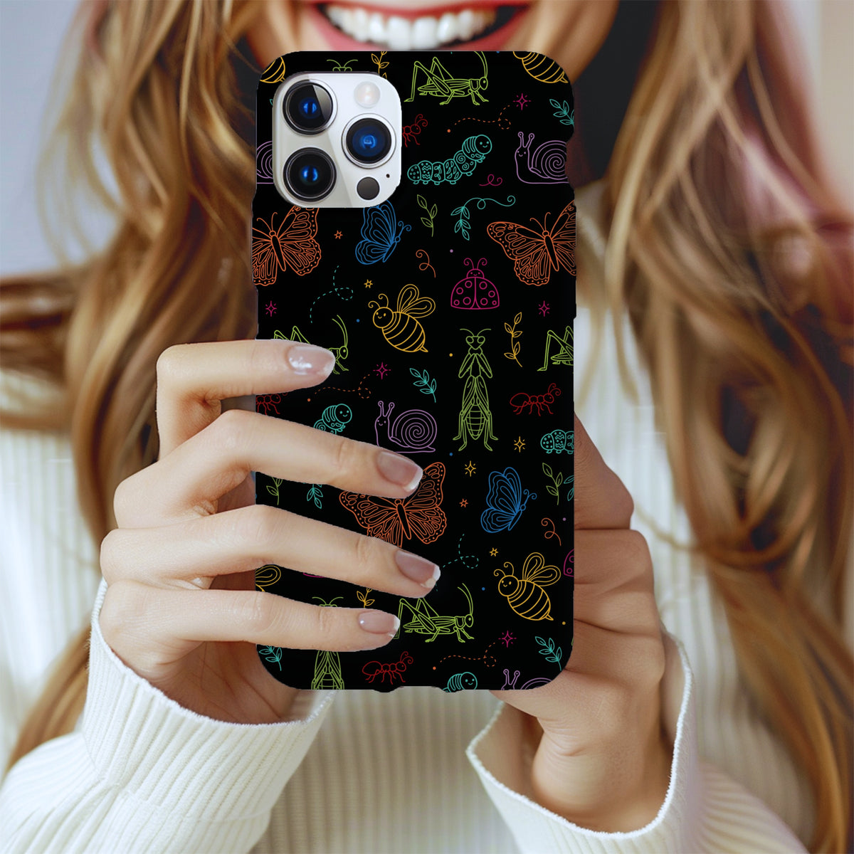 Pollinator Parade Tough Phone Case | Colorful Garden Insects Butterflies Case for iPhone & Samsung