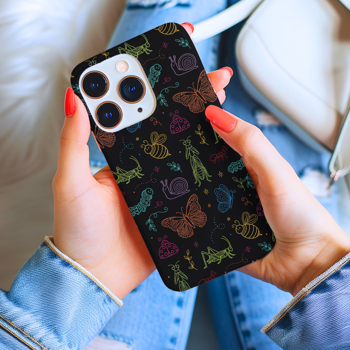 Pollinator Parade Tough Phone Case | Colorful Garden Insects Butterflies Case for iPhone & Samsung