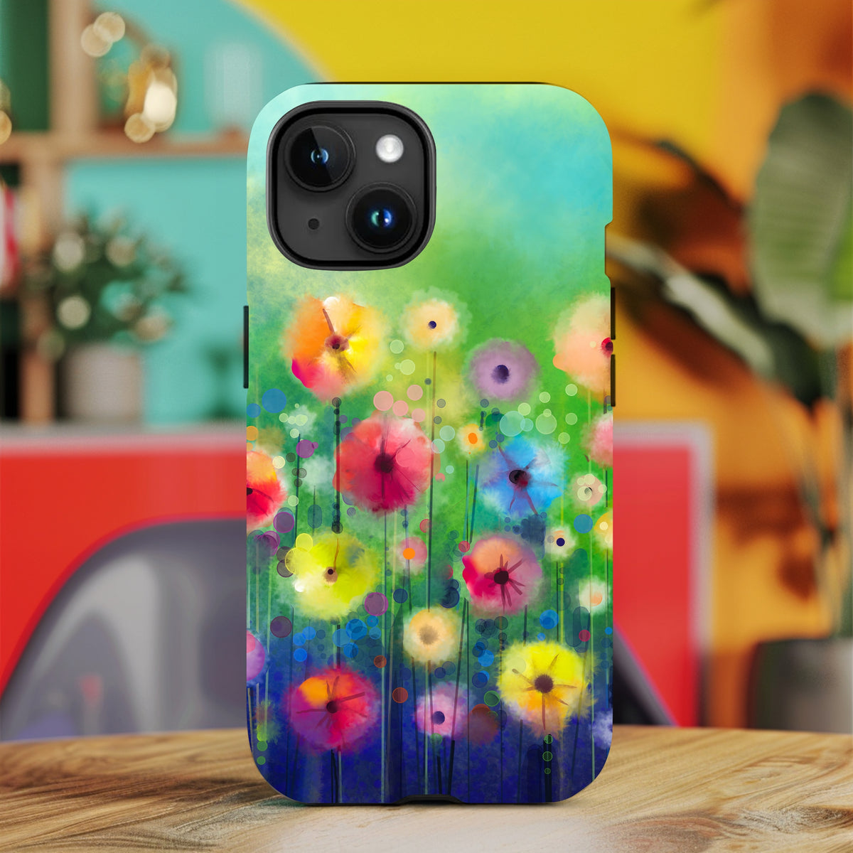 Poppy Watercolor Art iPhone 15 14 13 12 11 Case