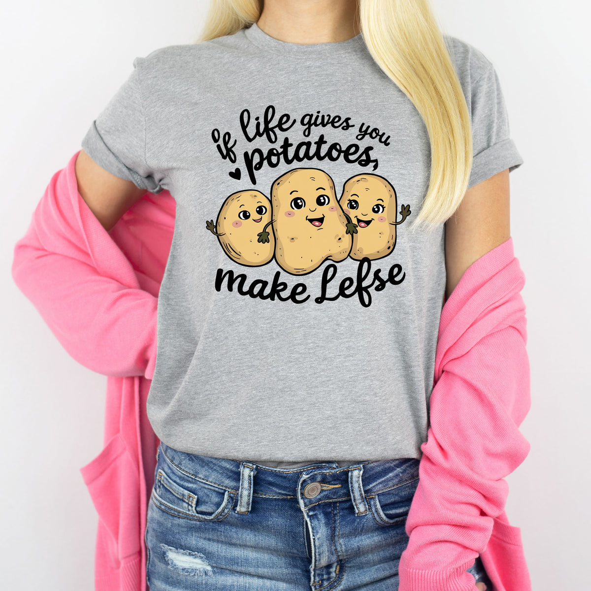 Cute Kawaii Minnesota Baking Shirt | If Life Gives You Potatoes Make Lefse T-shirt | Nordic Baking Gift |