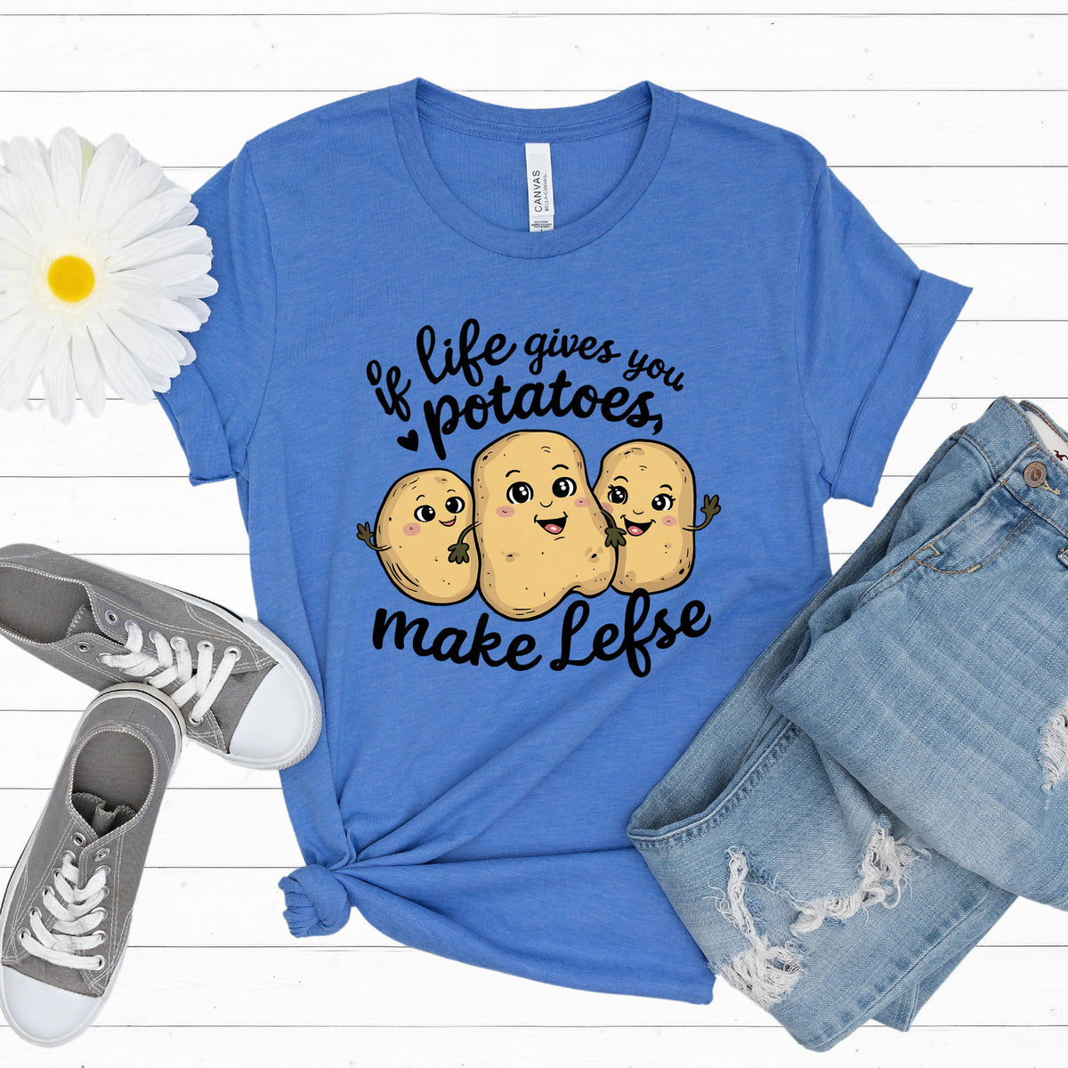 Cute Kawaii Minnesota Baking Shirt | If Life Gives You Potatoes Make Lefse T-shirt | Nordic Baking Gift |