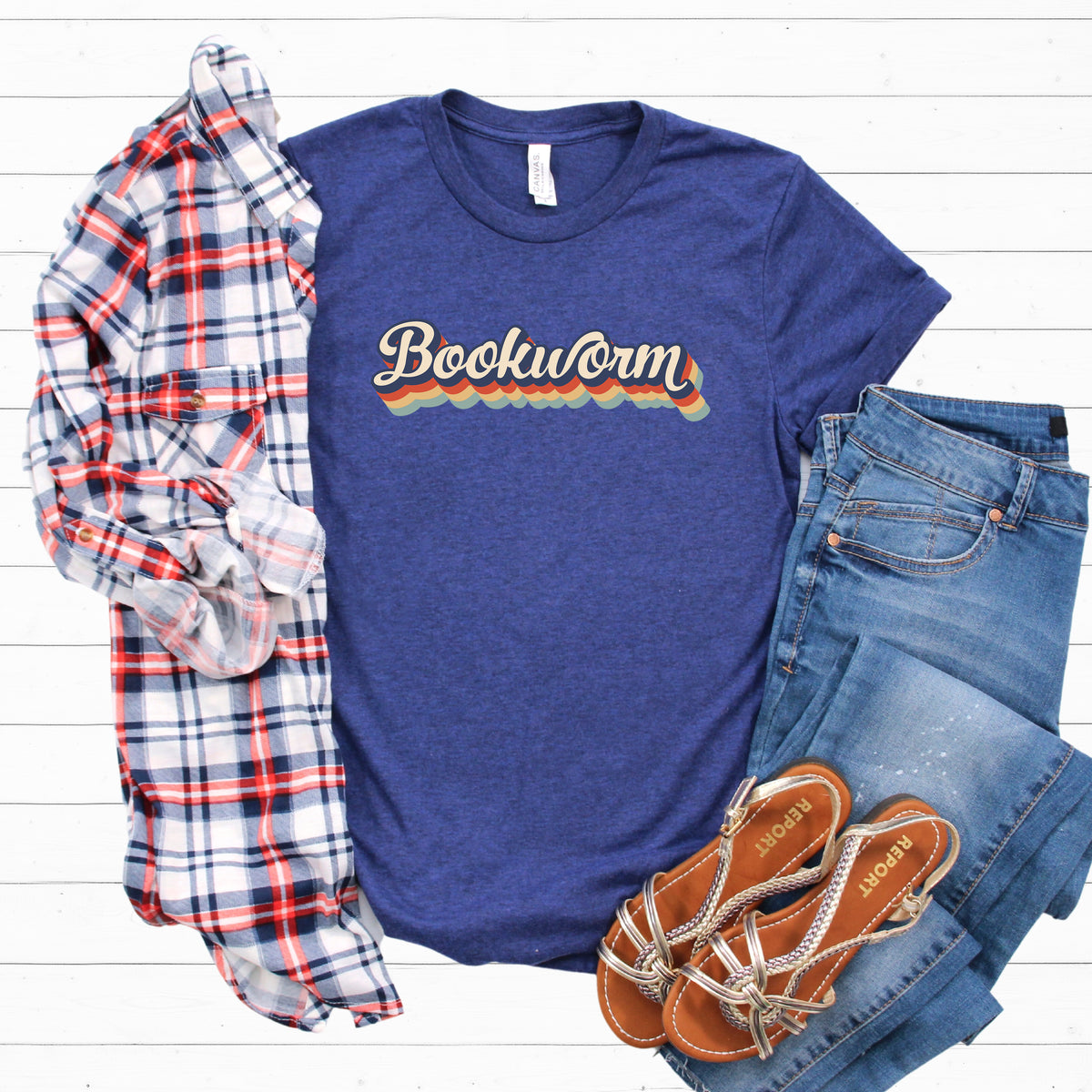 Retro Bookworm Book Lover Shirt | Bookish Gift | Unisex Jersey T-shirt