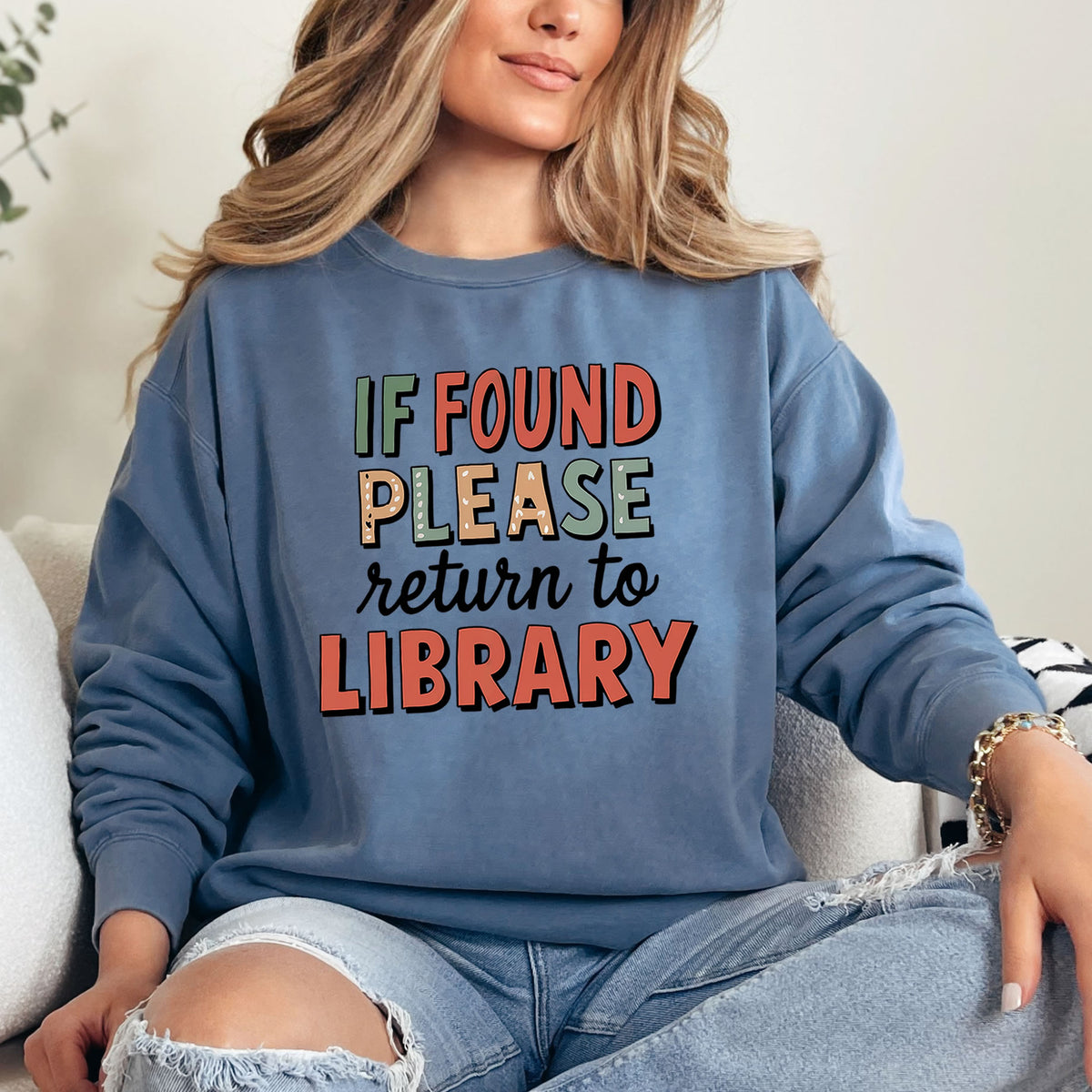 Bookworm Return to Library Shirt| Funny Librarian Sweatshirt | Book Lover Gift | Unisex Garment-Dyed Sweatshirt