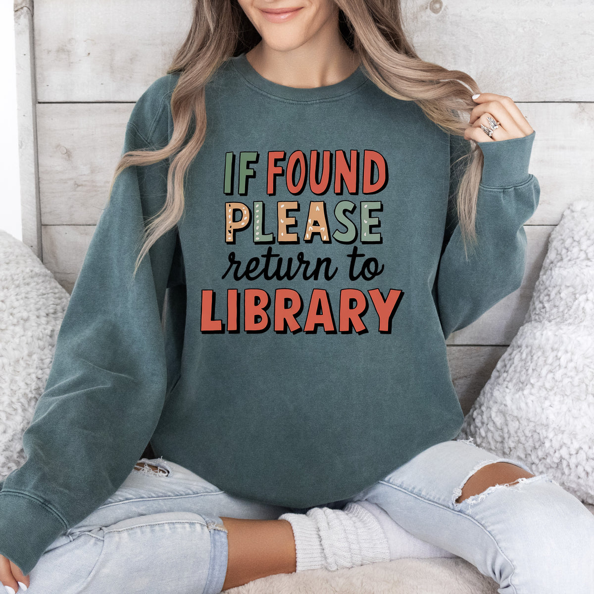 Bookworm Return to Library Shirt| Funny Librarian Sweatshirt | Book Lover Gift | Unisex Garment-Dyed Sweatshirt