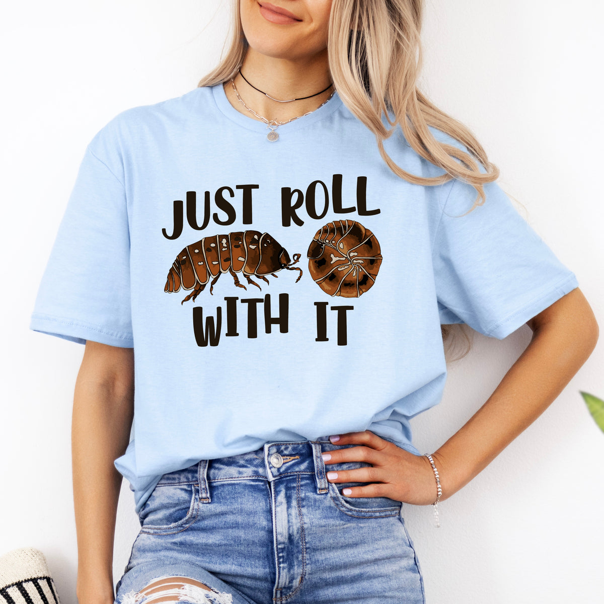 Just Roll With It Pill Bug Shirt | Light Blue Soft Style T-shirt