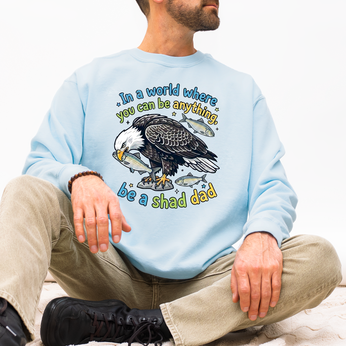 Big Bear Bald E agle Shadow “Shad Dad” Shirt| Eagle Lover Gift | Comfort Colors Garment-dyed Sweatshirt