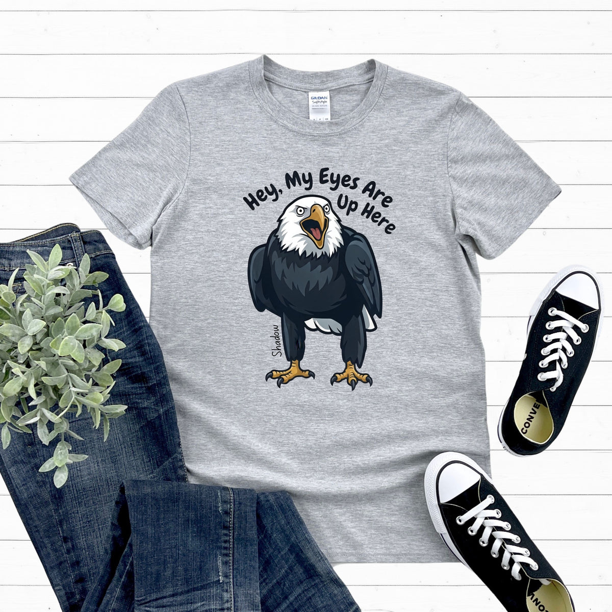 Shadow the Big Bear Eagle Shirt | Athletic Heather Soft Style T-shirt