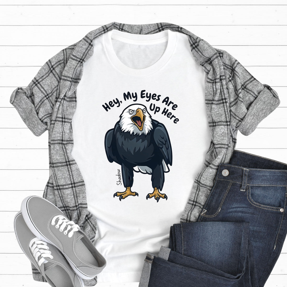 Shadow the Big Bear Eagle Shirt | White Soft Style T-shirt