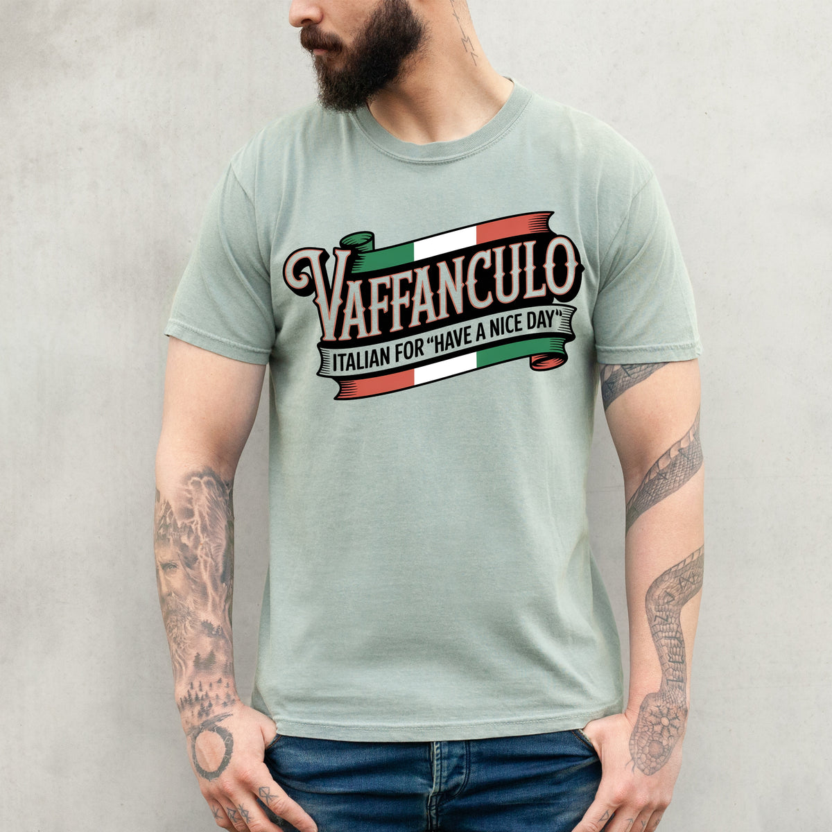 Funny Italian Vaffanculo Shirt | Italy Flag Shirt | Have A Nice Day Italy Travel T-shirt | Garment-Dyed Tshirt