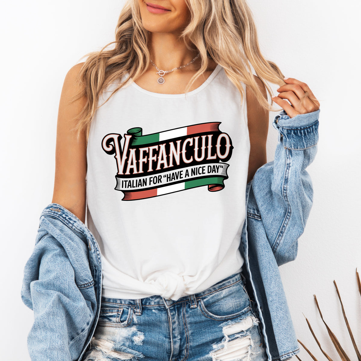 Funny Italian Vaffanculo Shirt | Italy Flag Shirt | Have A Nice Day Italy Travel T-shirt | Garment-Dyed Tank Top