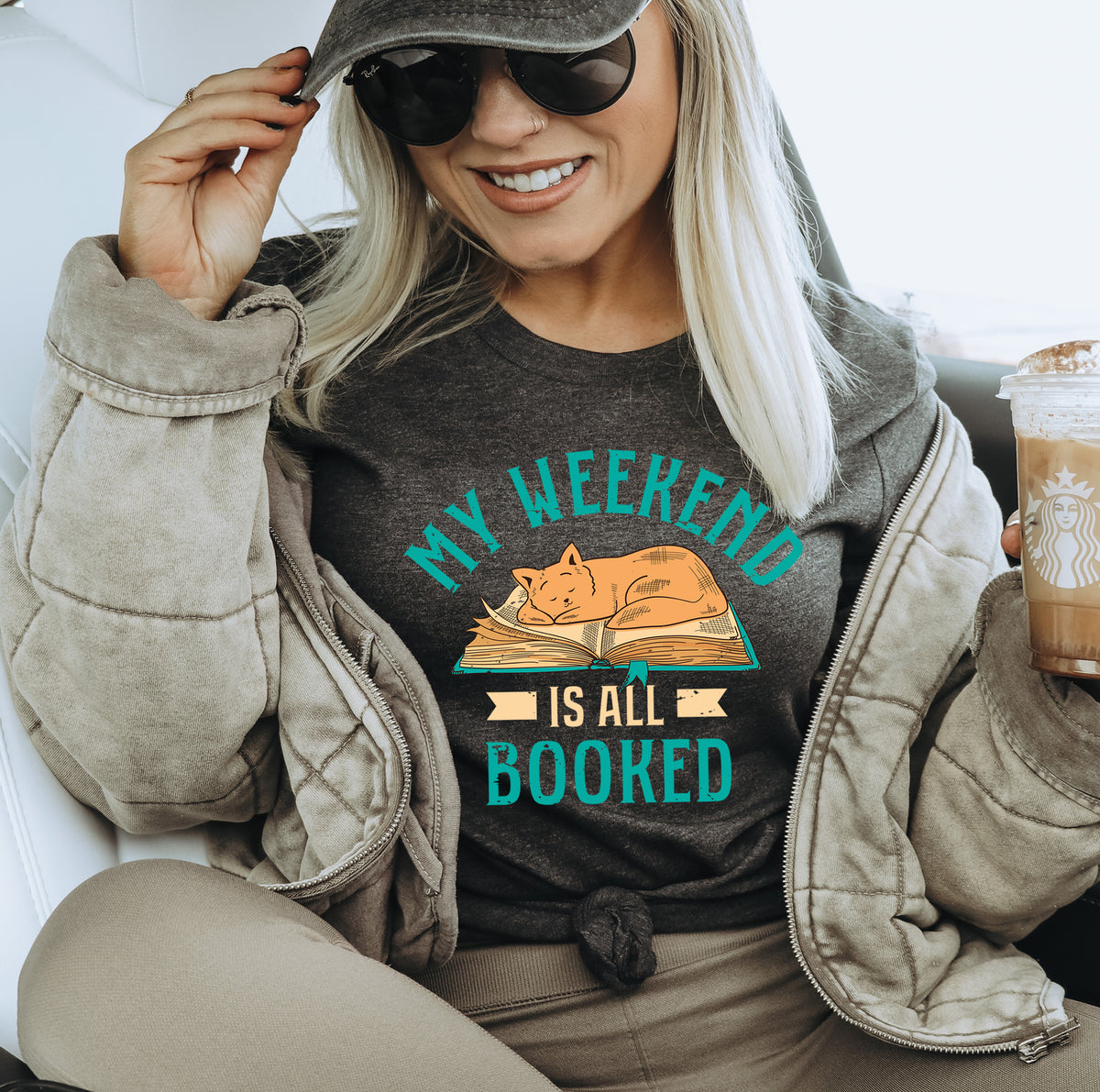 My Weekend Is Booked Book Worm Reading Shirt  | Dark Grey Heather Unisex Jersey T-shirt