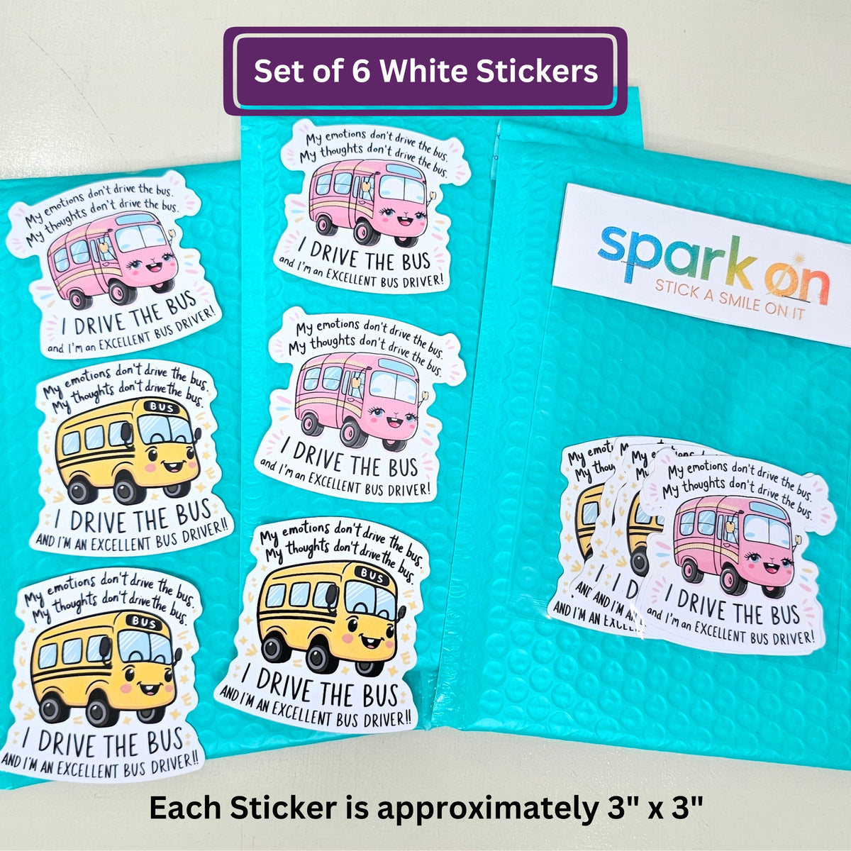 Negative Thoughts Motivational Stickers | Self Care Counselor Gift | Mindfulness Sticker Set