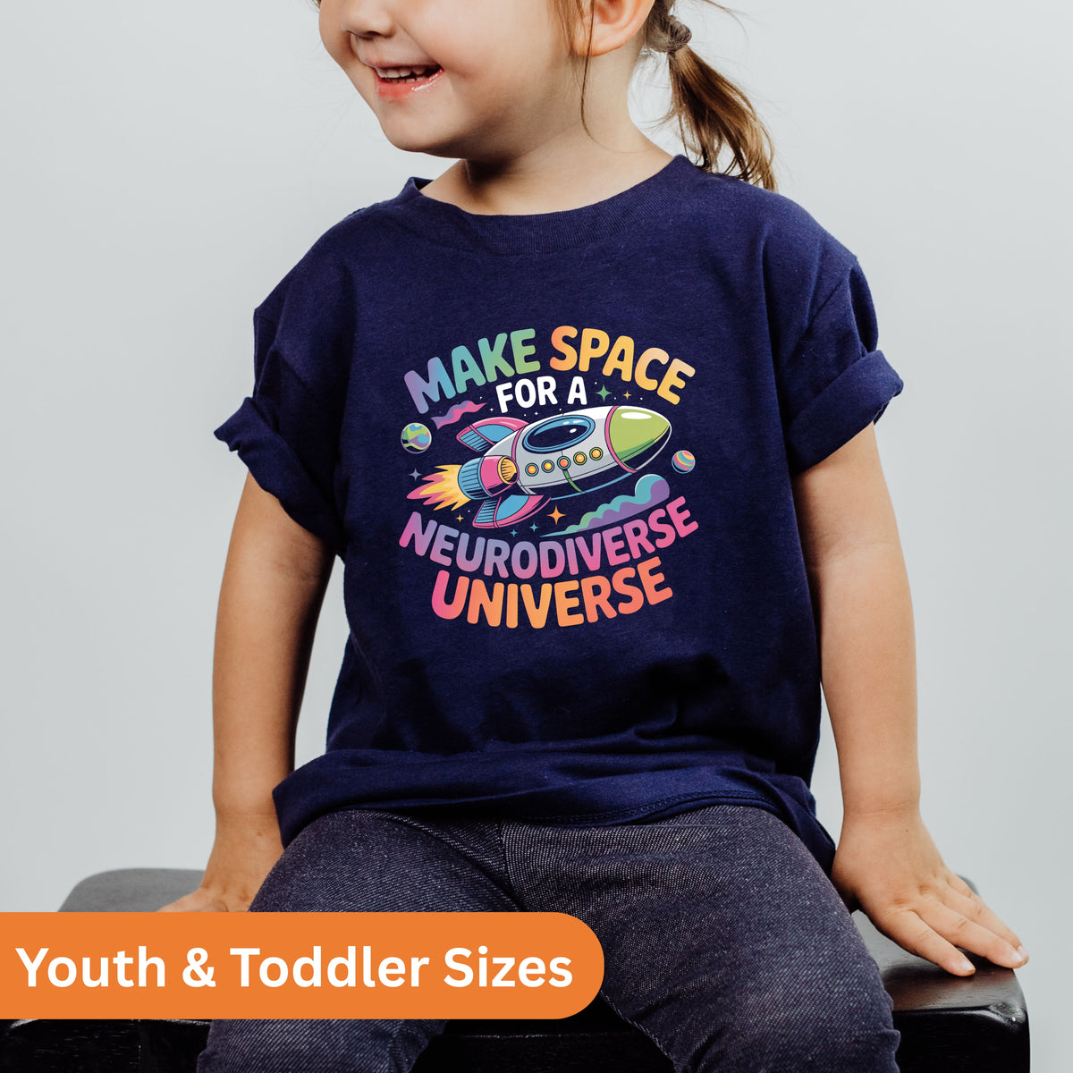 Neurodiverse Universe Neurodiversity Shirt | Autism Acceptance Kids Tee | Rocket Space T-shirt