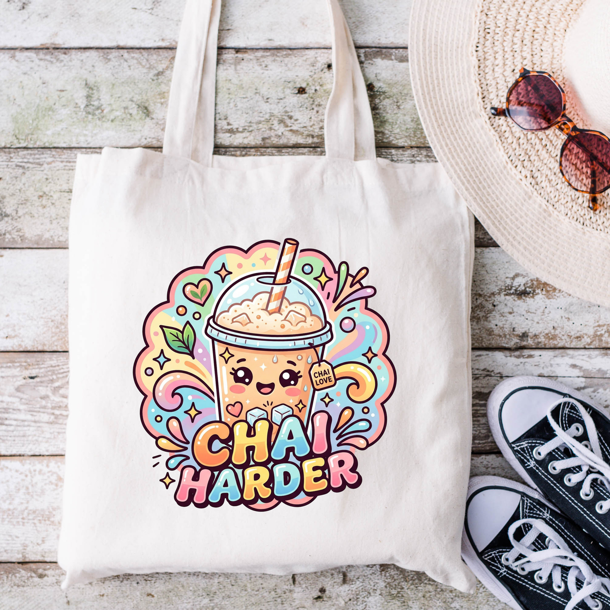 Chai Harder Cotton Canvas Tote 