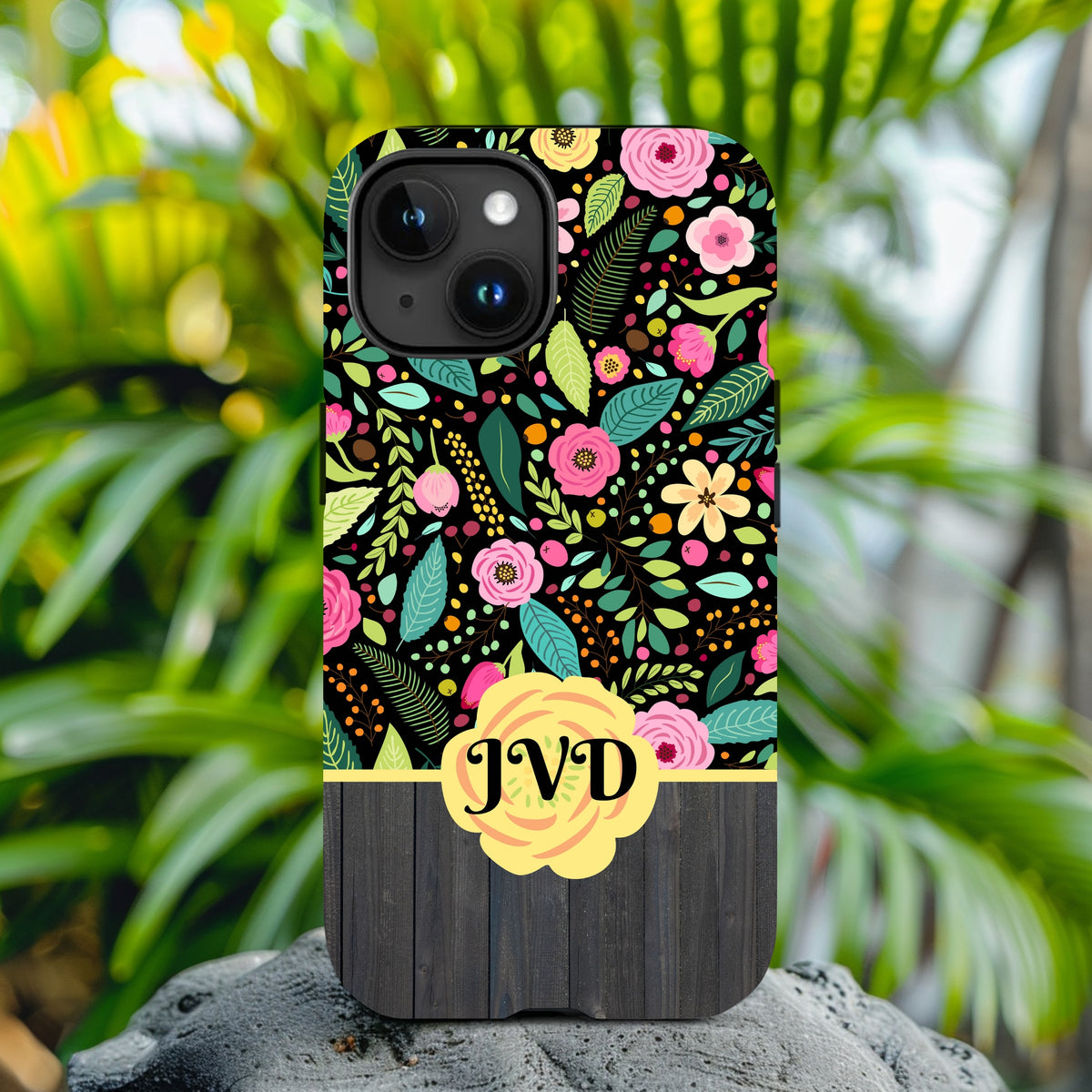 Roses Monogram iPhone Case 15 14 13 12 11