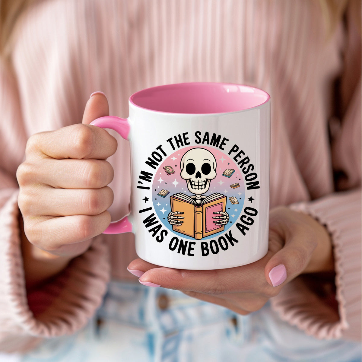 Skeleton Book Accent Coffee Mug