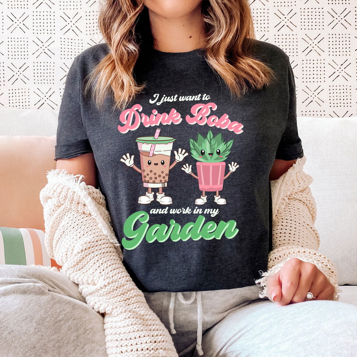 Bubble Tea Shirt | Boba Tea Retro Shirt | Plant Mom Shirt | Garden Gift | Unisex Jersey T-shirt