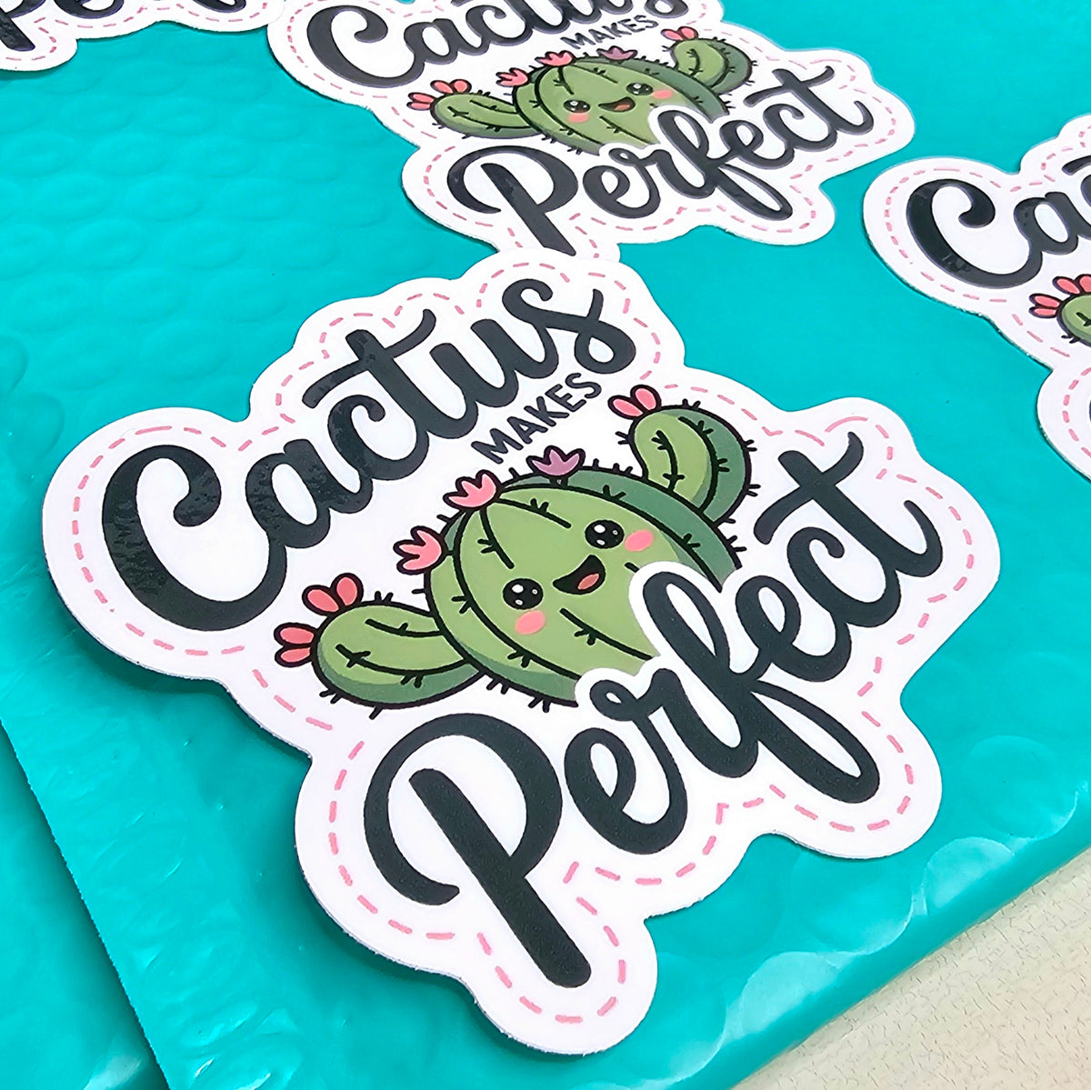 Cactus Makes Perfect Plant Sticker Set | Vinyl Sticker Set