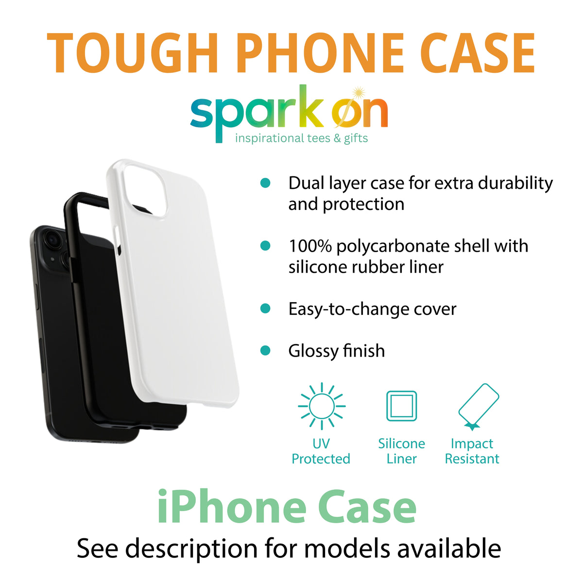 Cute Black Cat Valentine iPhone Case | Pink Heart Tough Phone Case | Kawaii Cat Lover Gift