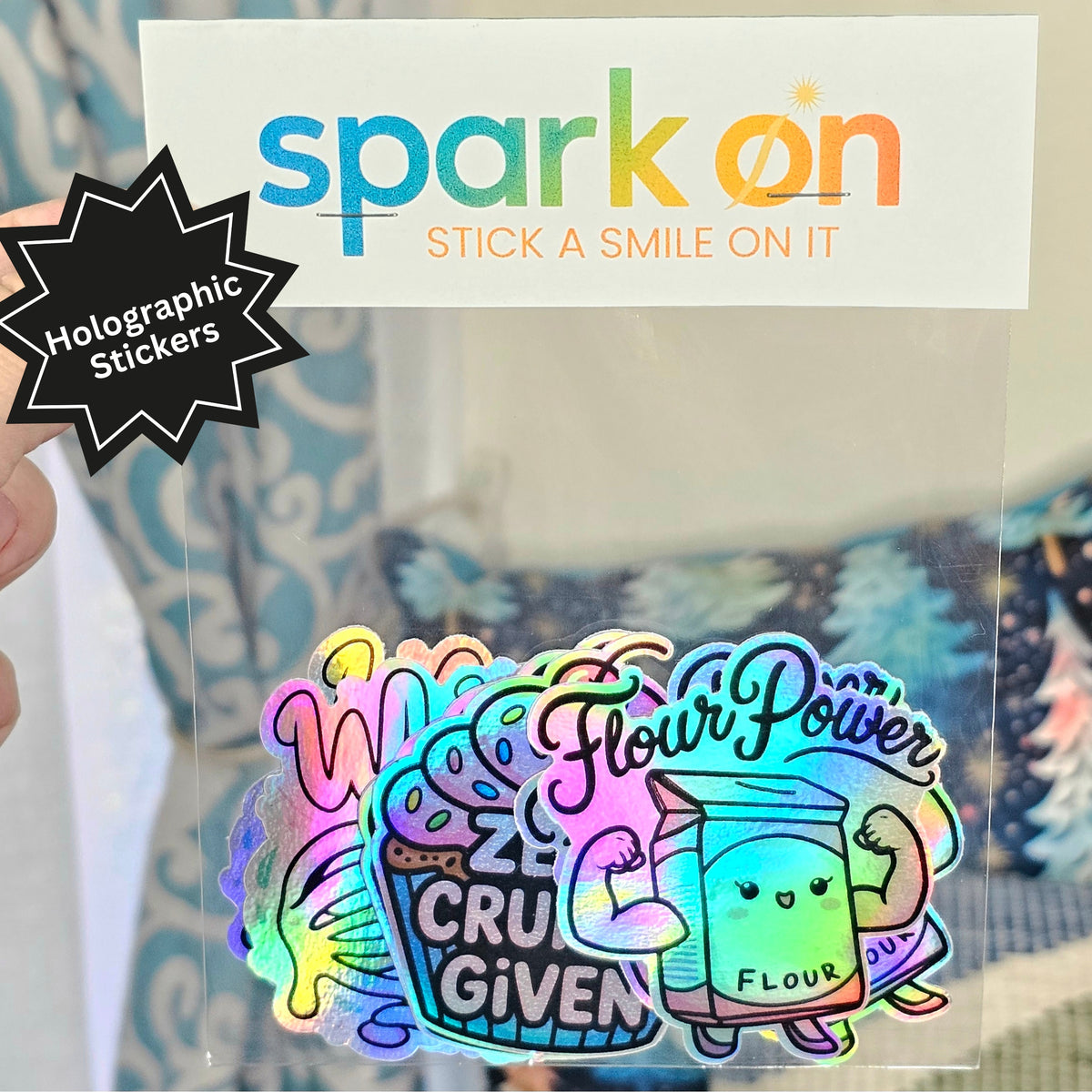Funny Baking Holographic Sticker Set | Cute Kawaii Stickers | Gift for Baker | 6-Pack