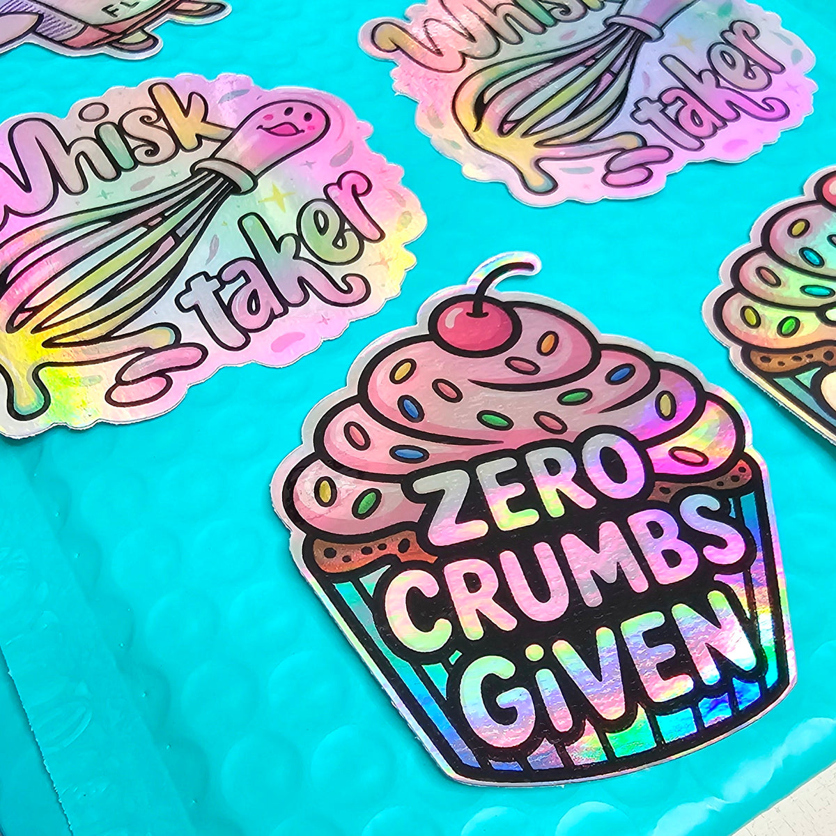 Funny Baking Holographic Sticker Set | Holographic Sticker Set