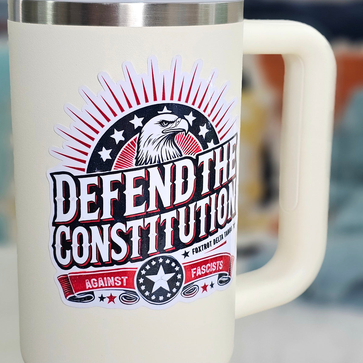 Defend the Constitution Anti Trump Stickers: Political Vinyl Sticker Set of 4