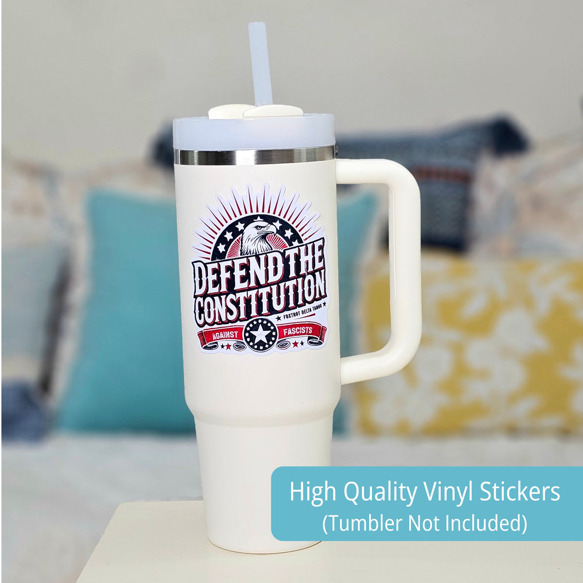 Defend the Constitution Anti Trump Stickers: Political Vinyl Sticker Set of 4