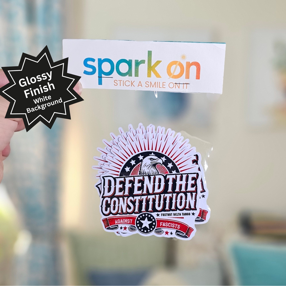 Defend the Constitution Anti Trump Stickers: Political Vinyl Sticker Set of 4