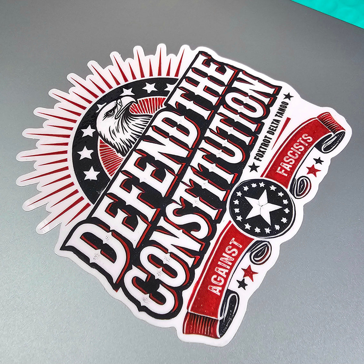Defend the Constitution Anti Trump Stickers: Political Vinyl Sticker Set of 4