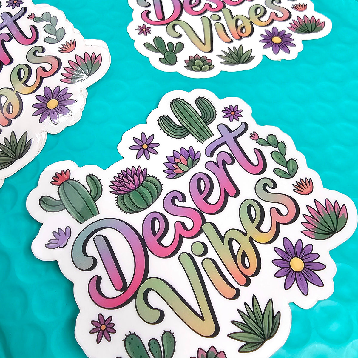 Desert Vibes Western Sticker Set | Clear vinyl Sticker Set