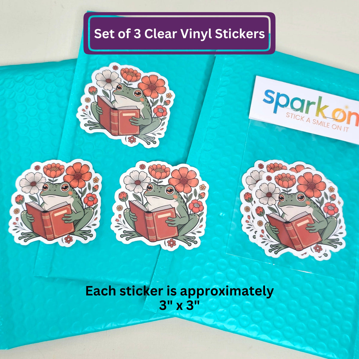 Reading Frog Sticker Set | Bookish Stickers | Book Lover Gift For Her