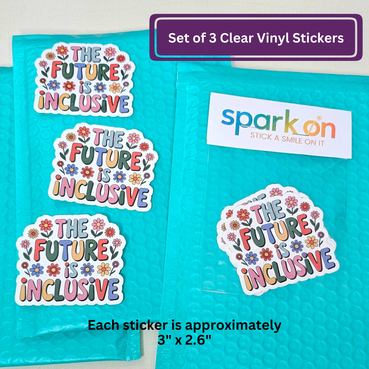 Future Is Inclusive Disability Sticker Set | Flower Inclusion Stickers | Inclusive Gift For Her