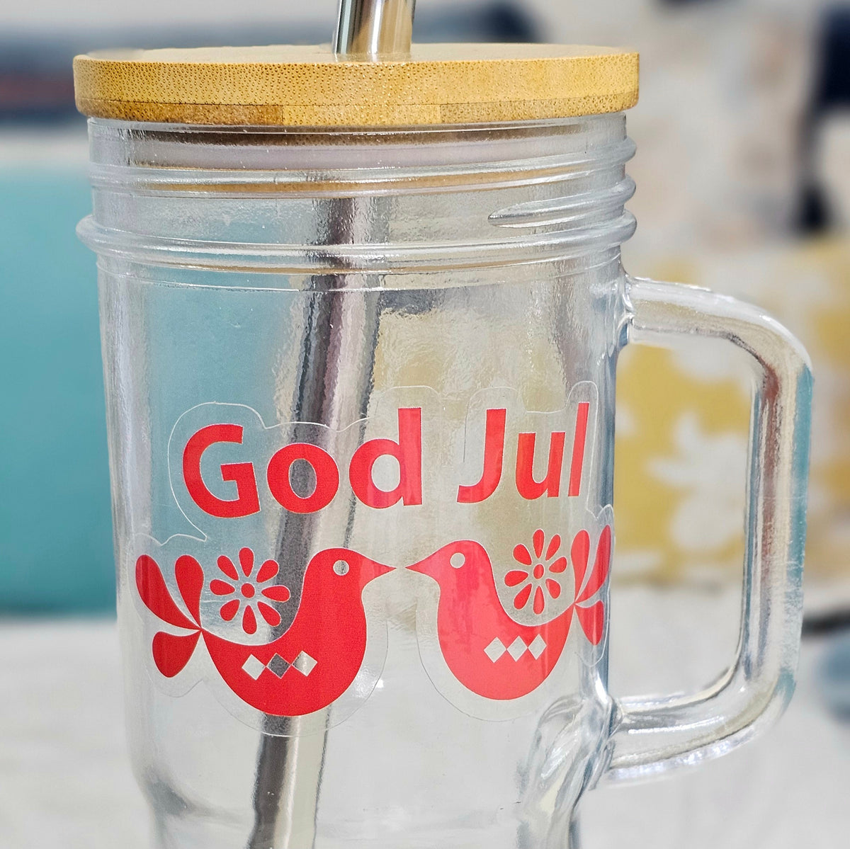 God Jul Clear Christmas Stickers | Swedish Christmas Sticker Set of 4 | Nordic Gift