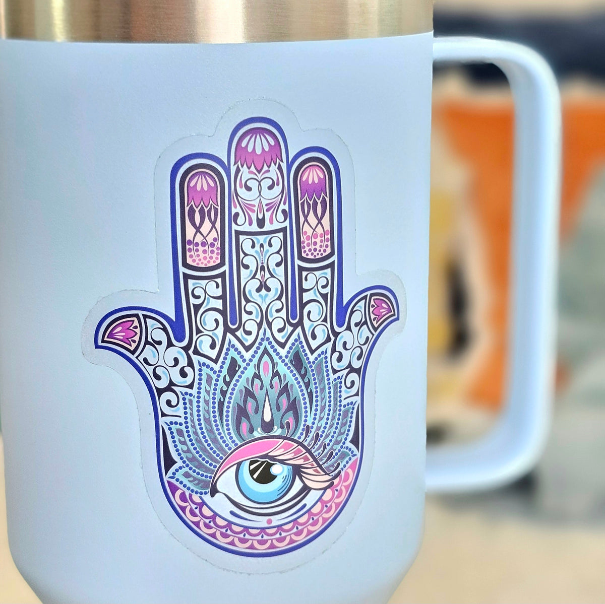 Hamsa Hand of Fatima Stickers | Evil Eye Protection Gift | Holographic or Clear Stickers