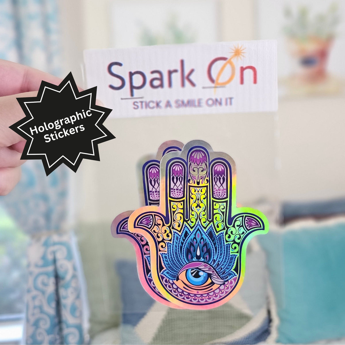 Hamsa Hand of Fatima Stickers | Holographic Sticker Set