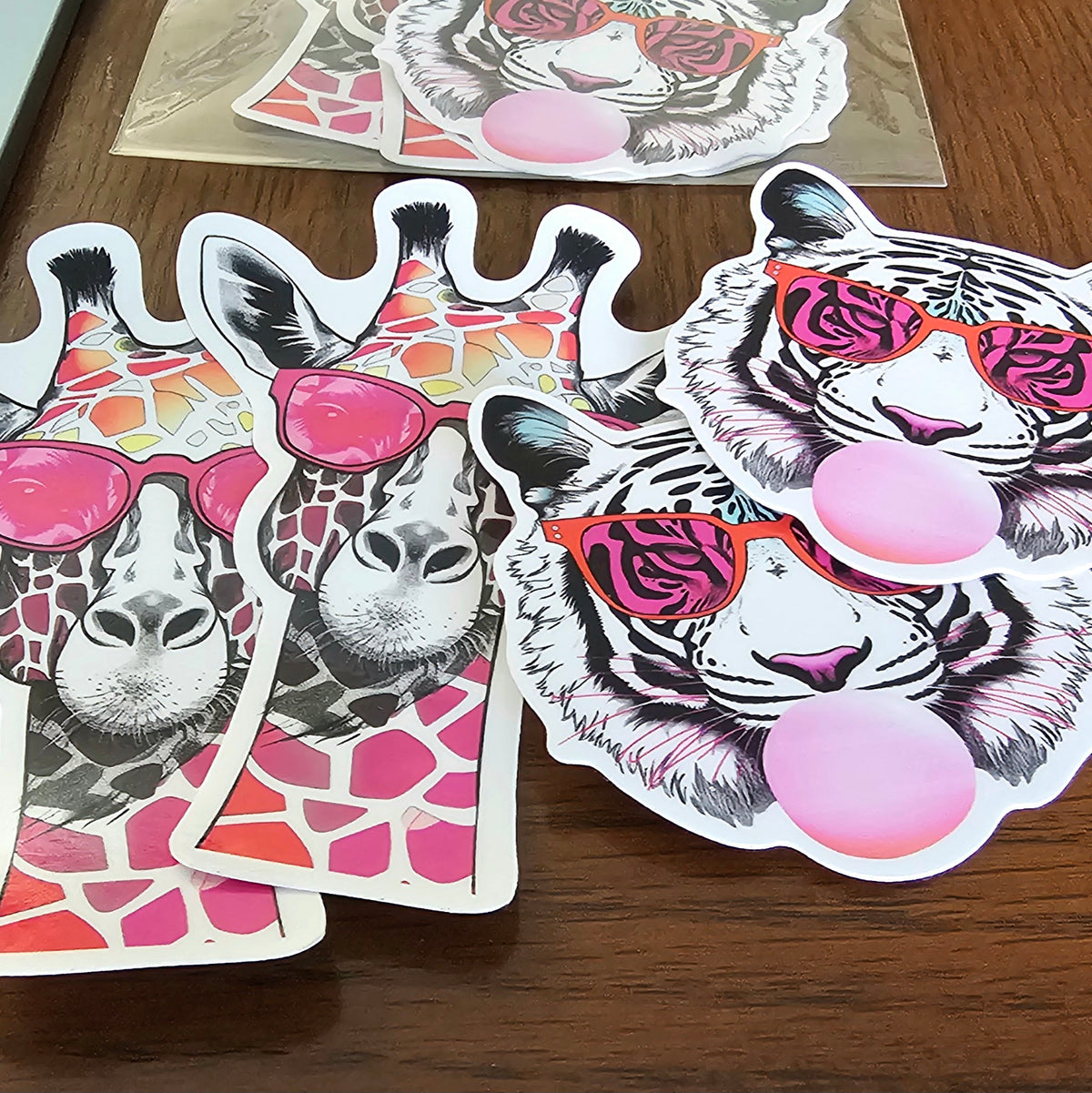 Pink Sunglasses Cute Safari Stickers | Vinyl Sticker Set