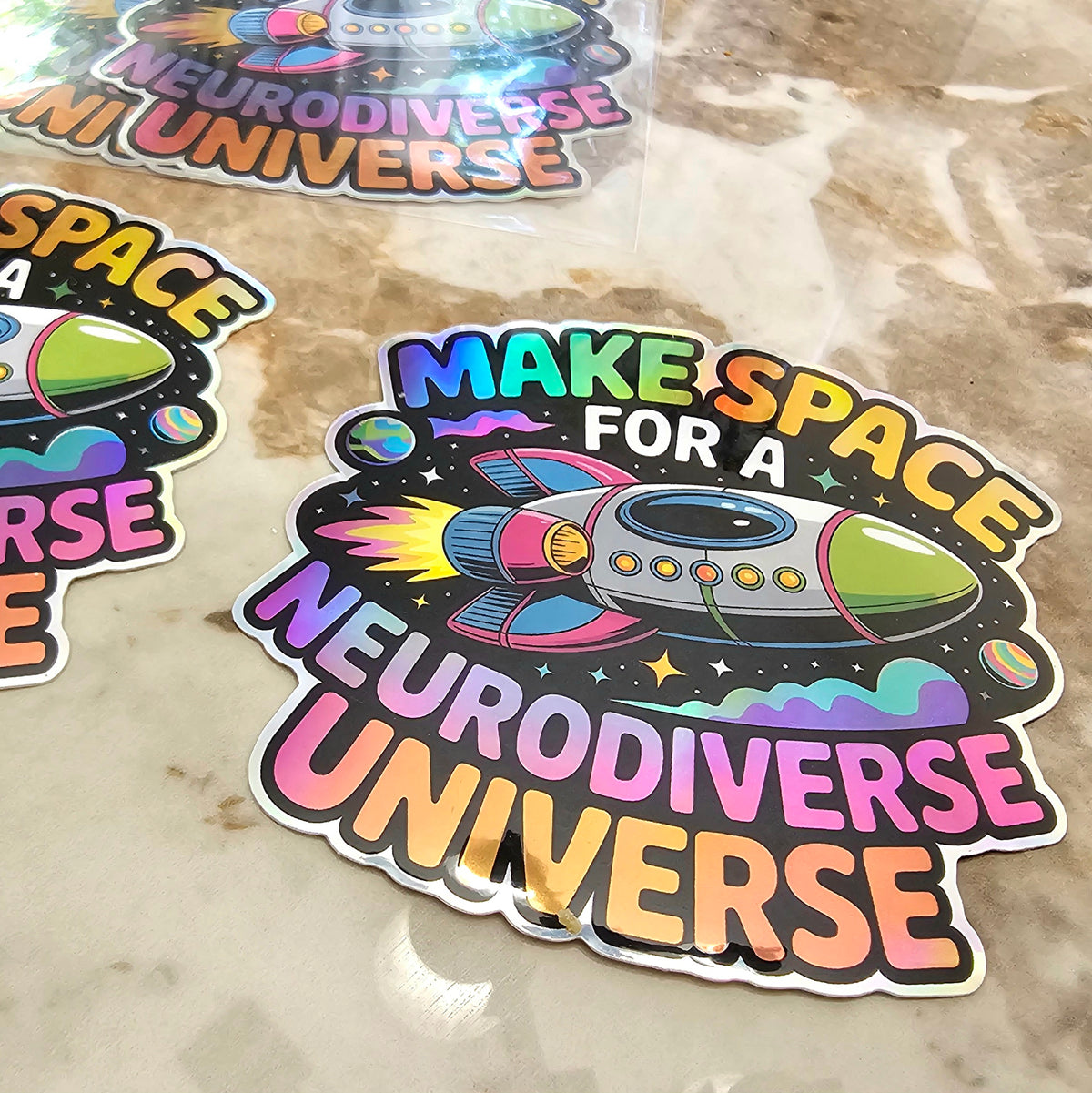 Neurodiverse Universe Holographic Stickers | Holographic Sticker Set