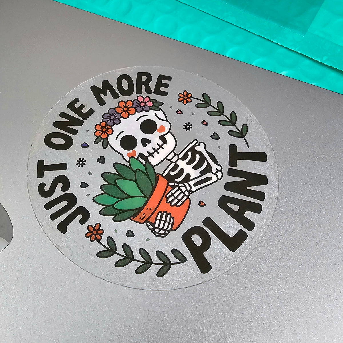 Skeleton Plant Lover Stickers | Clear Vinyl Sticker Set
