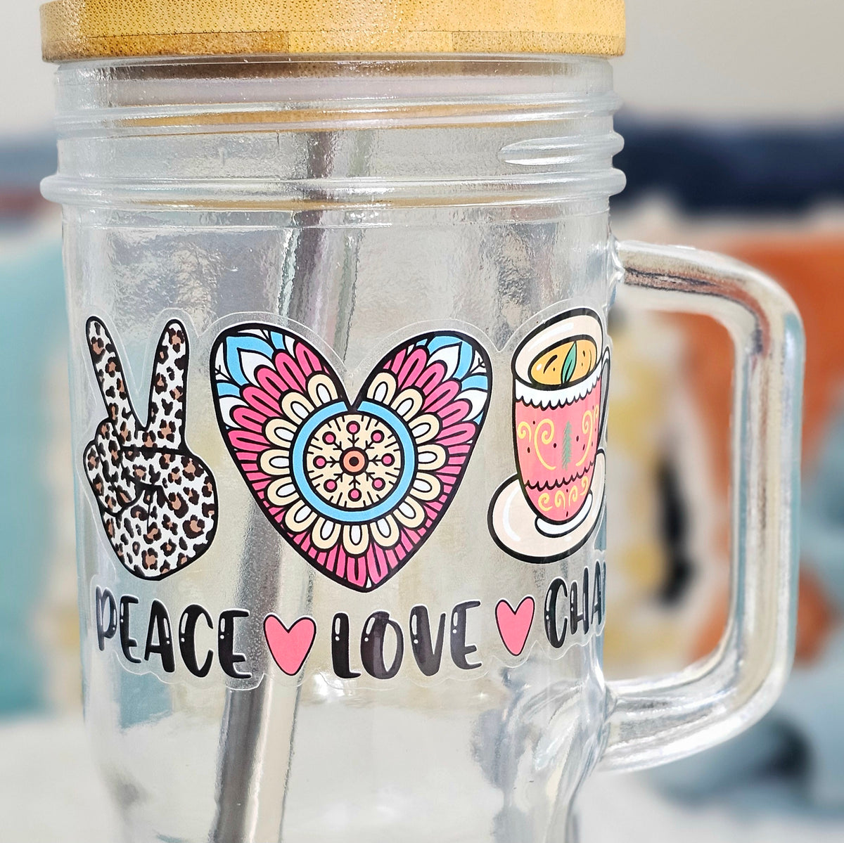 Peace Love Chai Tea Lover Clear Stickers | Desi Vibes Boho Gift | Set of 3